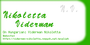 nikoletta viderman business card